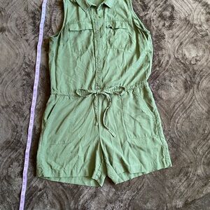 Banana Republic Green Utility Jumpsuit with Drawstring Waist